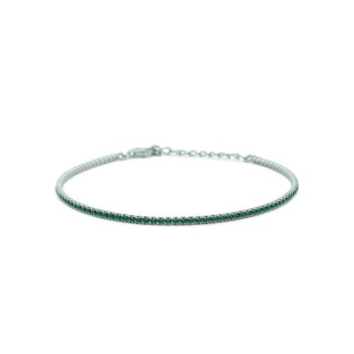 Dilvdò Bracciale Tennis Silver Green -BRTCBV