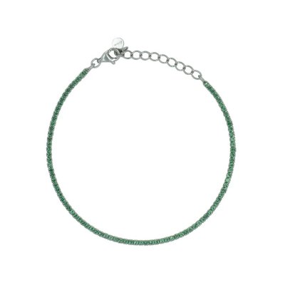 Dilvdò Bracciale Tennis Silver Green -BRTCBV