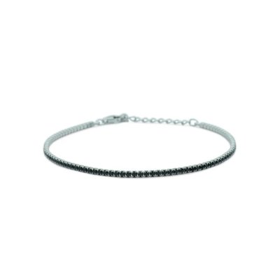 Dilvdò Bracciale Tennis Silver Black -BRTCBN