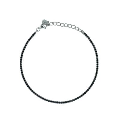 Dilvdò Bracciale Tennis Silver Black -BRTCBN