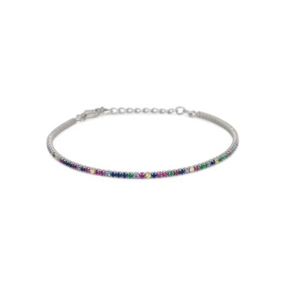 Dilvdò Bracciale Tennis Silver Multicolor -BRTCBMCOLOR