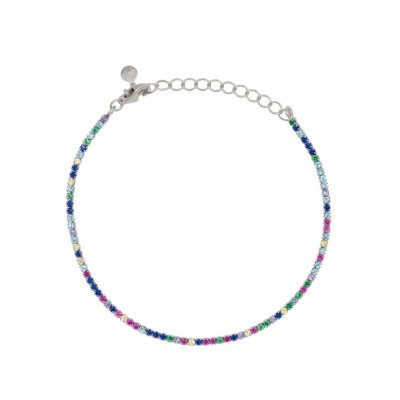 Dilvdò Bracciale Tennis Silver Multicolor -BRTCBMCOLOR