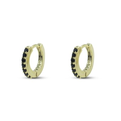 Dilvdò Hoop Ring Gold Black -ORDLON