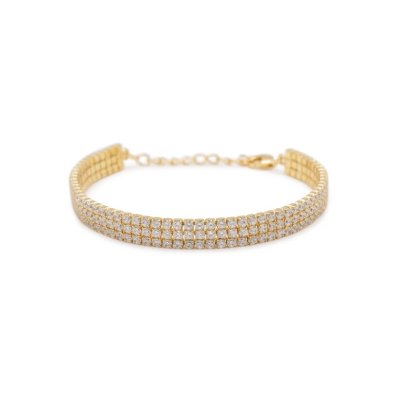 Dilvdò Bracciale Tennis Triple Gold White -BRTCOB3F