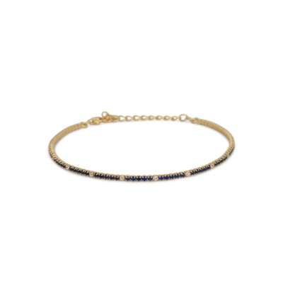 Dilvdò Bracciale Tennis Gold Blue & White -BRTCOBLALT