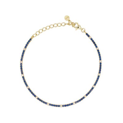 Dilvdò Bracciale Tennis Gold Blue & White -BRTCOBLALT