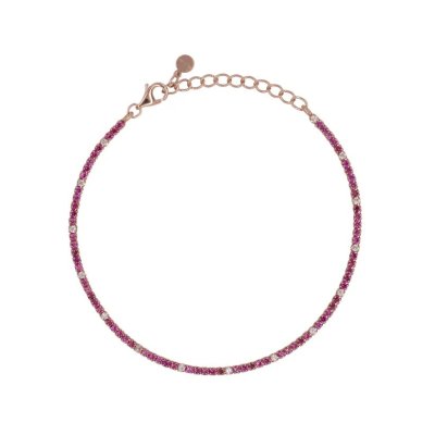 Dilvdò Bracciale Tennis Rosè Ruby & White -BRTCRRALT