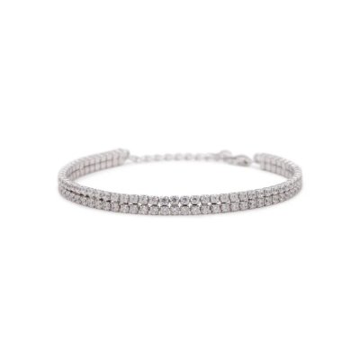 Dilvdò Bracciale Double Tennis Silver White -BRTCBB2F