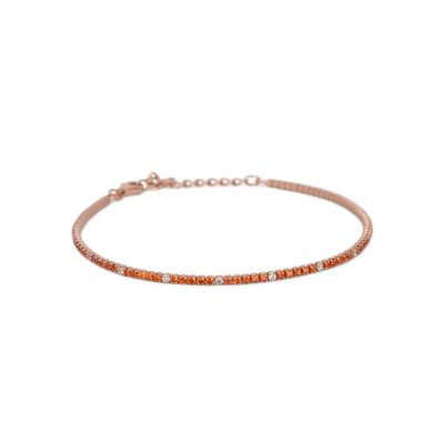 Dilvdò Bracciale Tennis Rosè Orange & White -BRTCROGALT