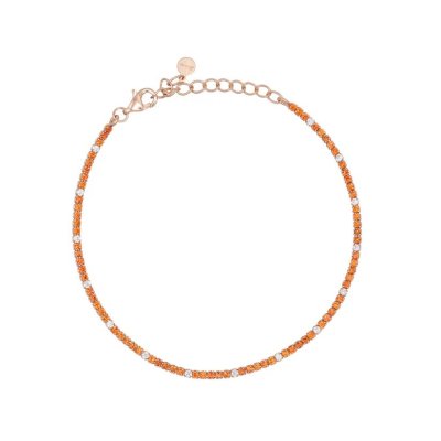 Dilvdò Bracciale Tennis Rosè Orange & White -BRTCROGALT