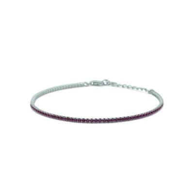 Dilvdò Bracciale Tennis Silver Ruby -BRTCBR