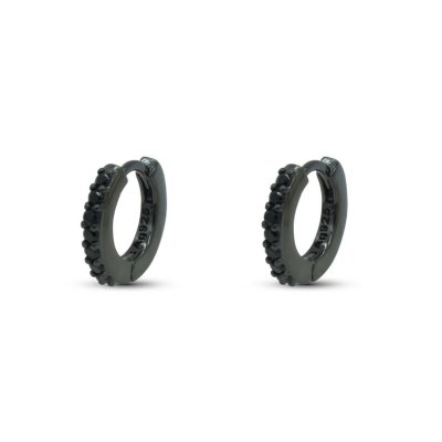 Dilvdò Orecchini Hoop Ring Black -ORDLNN