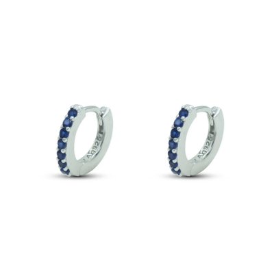 Dilvdò Hoop Ring Silver Blue -ORDLBBL